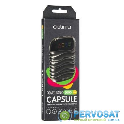 Батарея универсальная Optima Capsule 6000mAh Black (65093)