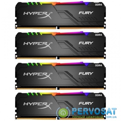 Модуль памяти для компьютера DDR4 128GB (4x32GB) 3600 MHz HyperX Fury RGB HyperX (HX436C18FB3AK4/128)
