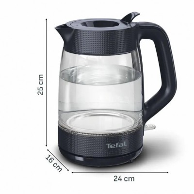 Електрочайник Tefal Morning Glass Kettle, 1.7л, скло, з підсвіткою, чорний