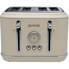 Тостер Gorenje, 950Вт, функц. розморожування, автовідключення, пластик + металл, бежевий Тостер Gorenje, 950Вт, функц. розморожування, автовідключення, пластик + металл, бежевий