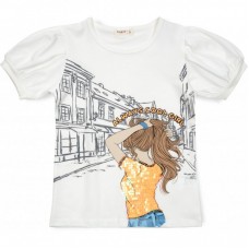 Футболка дитяча Breeze з дівчиною (15770-146G-cream) Футболка дитяча Breeze з дівчиною (15770-146G-cream)