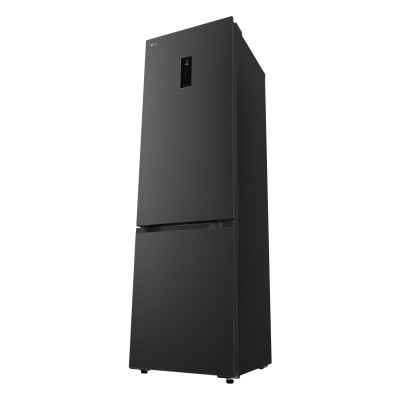 Холодильник LG з нижн. мороз., 203x60х68, холод.відд.-262л, мороз.відд.-113л, 2дв., E, NF, інв., диспл зовн., зона св-ті, чорний