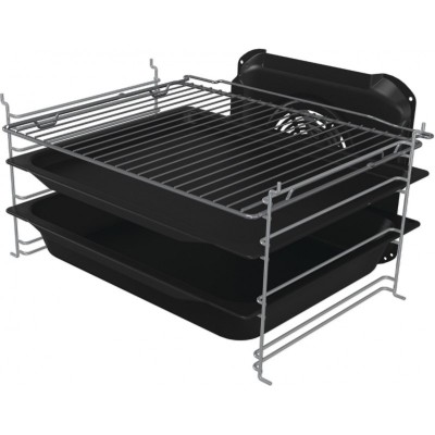 Плита Gorenje комбінована, 70л, 50x60см, дисплей, емальовані реш, програматор IconLed, кришка-метал, білий