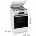 Плита Gorenje комбінована, 70л, 50x60см, дисплей, емальовані реш, програматор IconLed, кришка-метал, білий