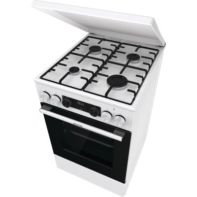 Плита Gorenje комбінована, 70л, 50x60см, дисплей, емальовані реш, програматор IconLed, кришка-метал, білий