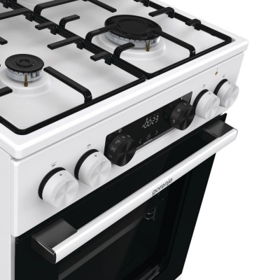 Плита Gorenje комбінована, 70л, 50x60см, дисплей, емальовані реш, програматор IconLed, кришка-метал, білий