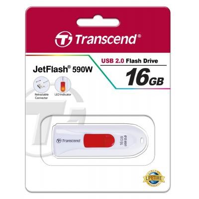 USB флеш накопитель Transcend 16GB JetFlash 590 White USB 2.0 (TS16GJF590W)