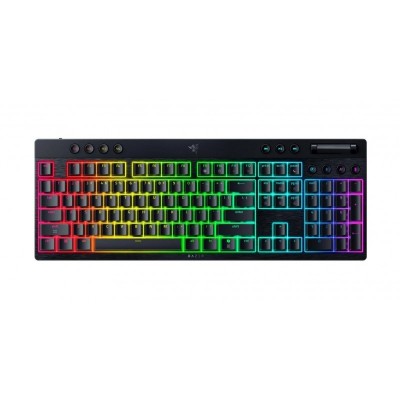 Клавіатура механічна BlackWidow V4 Low-profile HyperSpeed, 104key, Green Switch, USB-A/WL/BT, EN, RGB, чорний
