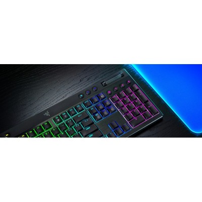 Клавіатура механічна BlackWidow V4 Low-profile HyperSpeed, 104key, Green Switch, USB-A/WL/BT, EN, RGB, чорний