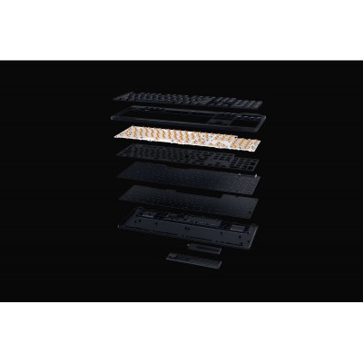 Клавіатура механічна BlackWidow V4 Low-profile HyperSpeed, 104key, Green Switch, USB-A/WL/BT, EN, RGB, чорний