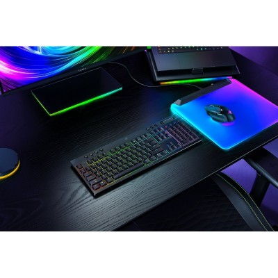 Клавіатура механічна BlackWidow V4 Low-profile HyperSpeed, 104key, Green Switch, USB-A/WL/BT, EN, RGB, чорний