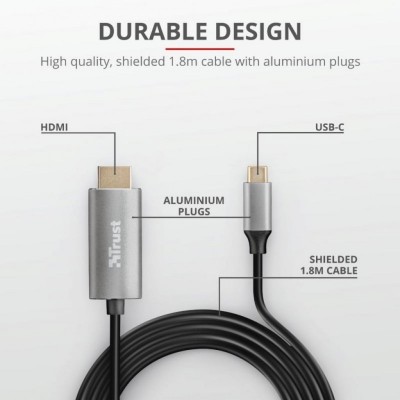 Перехідник Trust Calyx USB-C to HDMI Adapter Cable (23332_TRUST)