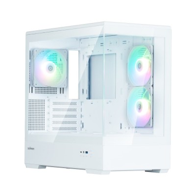 Корпус Zalman P30 White V2, без БЖ, 1xUSB3.0, 1хUSB Type-C, 3x120мм ARGB, TG Front/Side Panel, mATX, білий