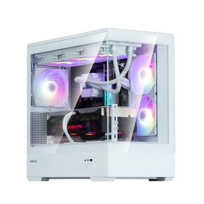 Корпус Zalman P30 White V2, без БЖ, 1xUSB3.0, 1хUSB Type-C, 3x120мм ARGB, TG Front/Side Panel, mATX, білий