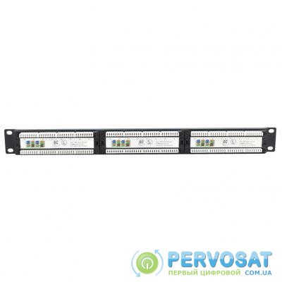 Патч-панель Ritar 19" 24 порта UTP cat.5e с менеджментом кабеля (07514)