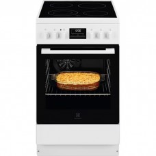Плита Electrolux електрична склокерамічна, 57л, 50x60см, дисплей, конвекція, білий Плита Electrolux електрична склокерамічна, 57л, 50x60см, дисплей, конвекція, білий