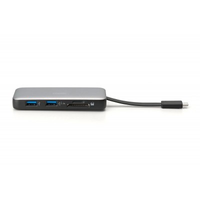 Док-станція DIGITUS USB-C > HDMI/2xUSB-A/USB-C/SD/MicroSD/RJ54, Travel