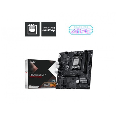 Материнcька плата MSI PRO B840M-B sAM5 B840 2xDDR5 M.2 HDMI DSub mATX