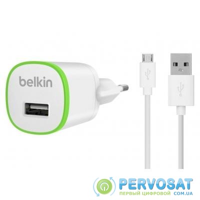 Зарядное устройство Belkin USB Micro Charger (220V + microUSB сable, USB 1Amp), white (F8M710vf04-WHT)