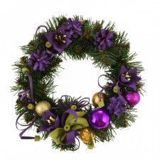 Прикраса декоративна YES! Fun Вінок з декором Лавандовий d-17,5 см (904296) Прикраса декоративна YES! Fun Вінок з декором Лавандовий d-17,5 см (904296)