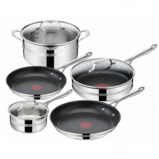 Набір посуду Tefal Jamie Oliver Cook Smart 8 предметів, нержавіюча сталь, з кришкою, 16 см, 24 см, 25 см, 24 см, 28 см Набір посуду Tefal Jamie Oliver Cook Smart 8 предметів, нержавіюча сталь, з кришкою, 16 см, 24 см, 25 см, 24 см, 28 см