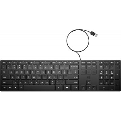 Клавіатура мембранна НР 320K, 109key, USB-A, EN/UK, чорний
