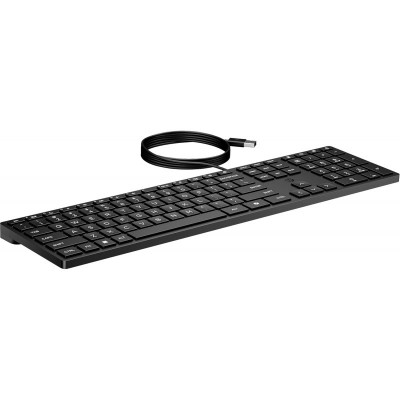 Клавіатура мембранна НР 320K, 109key, USB-A, EN/UK, чорний