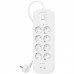 Подовжувач мережевий Belkin 2м, 8хТип, 16А, USB-С/USB-C 30Вт, фільтр, білий