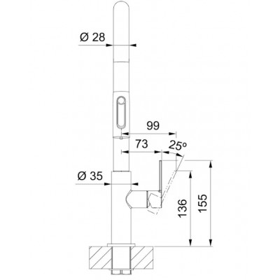 Змішувач для кухні Franke Maris Slim J Clear Water, довж.виливу - 221 мм, поворотний, 1+1 фільтр, латунь