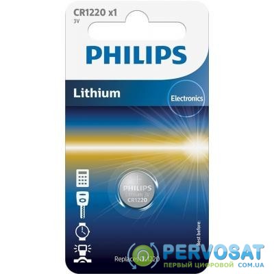 Батарейка PHILIPS CR1220 PHILIPS Lithium (CR1220/00B)