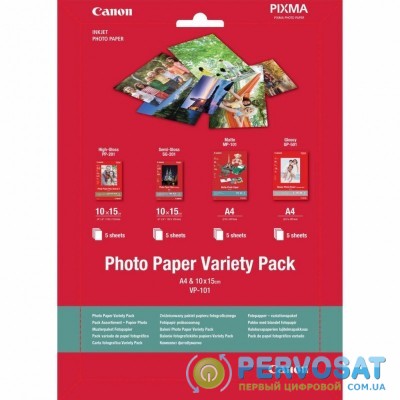 Бумага Canon 10x15 + А4 Variety Pack VP101S (0775B079AA)
