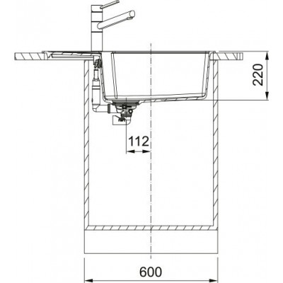 Мийка кухонна Franke Urban, фраграніт, прямокутник, з крилом, 780х500х220мм, чаша - 1, врізна, оборотна, UBG 611-78 XL, чорний матовий