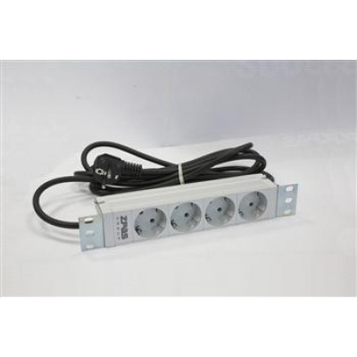 Пристрій розподілу електроживлення ZPAS 10&quot;, 1U, 10A, 230V, 4 schuko