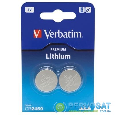 Батарейка Verbatim CR 2450 Lithium 3V * 2 (49938)