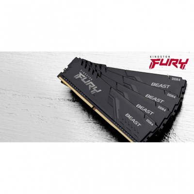 Модуль пам'яті для комп'ютера DDR4 16GB (2x8GB) 3000 MHz Fury Beast Black Kingston Fury (ex.HyperX) (KF430C15BBK2/16)