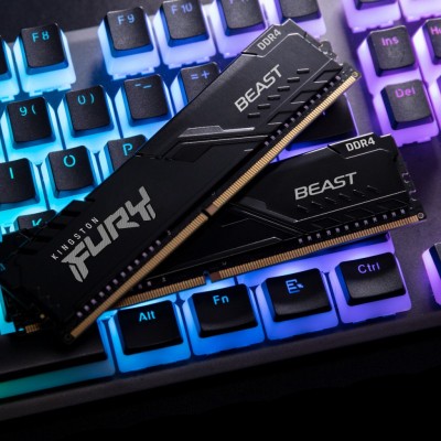 Модуль пам'яті для комп'ютера DDR4 16GB (2x8GB) 3000 MHz Fury Beast Black Kingston Fury (ex.HyperX) (KF430C15BBK2/16)