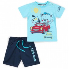 Набір дитячого одягу Breeze з ведмедиком в машинці (12144-80B-blue) Набір дитячого одягу Breeze з ведмедиком в машинці (12144-80B-blue)