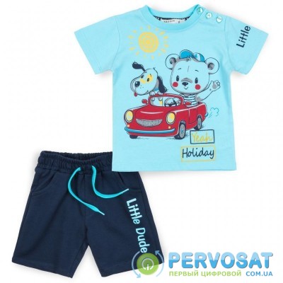 Набор детской одежды Breeze с мишкой в машинке (12144-80B-blue)