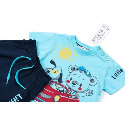 Набір дитячого одягу Breeze з ведмедиком в машинці (12144-80B-blue)
