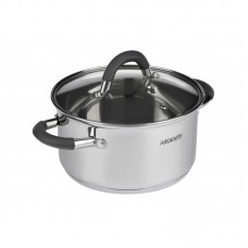 Каструля Ardesto Gemini Salerno, скляна кришка, 0.8 л, сірі ручки з силіконом, нержавіюча сталь Каструля Ardesto Gemini Salerno, скляна кришка, 0.8 л, сірі ручки з силіконом, нержавіюча сталь