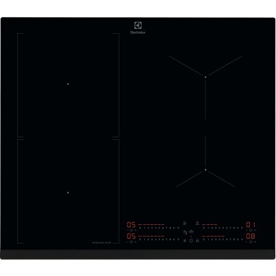 Варильна поверхня Electrolux індукційна, 60см, розширена зона, датчик кипіння, датчик смаження, Hob2Hood, чорний