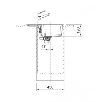 Мийка кухонна Franke City, фраграніт, прямокутник, з крилом, 620х500х190мм, чаша - 1, врізна, оборотна, UCG 611-62, сірий камінь
