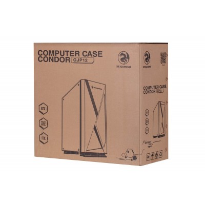 Корпус 2E GAMING CONDOR GJP12, без БЖ, 1xUSB 3.0, 2xUSB 2.0, 3x120mm ARGB fans, TG Side Panel, ATX, Black