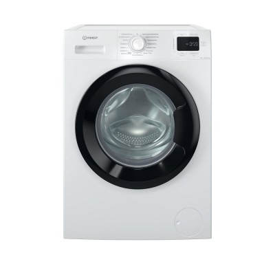 Пральна машина Indesit фронтальна, 8кг, 1200, A+++, 54.6см, дисплей, пара, інвертор, люк чорний, білий