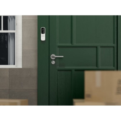 Відеодзвінок Ajax Doorbell, універсальне встановлення, 4 мп, 155° вертикальний 90° горизонтальний, іч 6м, дальнісь виявлення руху 4м, штучний інтелект, wi-fi, білий