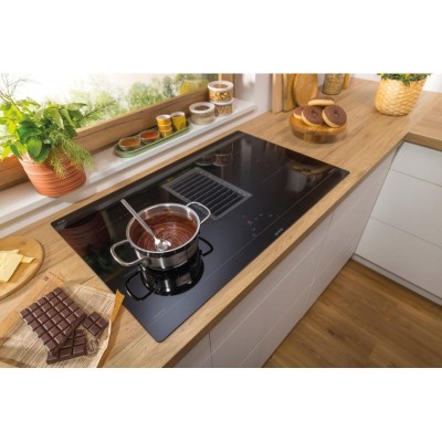Варильна повверхня Gorenje індукційна, 83см, розширена зона, вбудована витяжка, 620м.куб/год, чорний