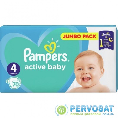 Подгузник Pampers Active Baby Maxi Размер 4 (9-14 кг), 70 шт. (8001090948250)