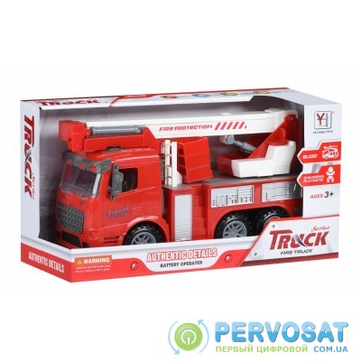 Same Toy Машинка инерционная Truck Пожарная машина с подъемным краном