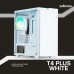 Корпус Zalman T4 Plus без БЖ, 2xUSB3.0, 1xUSB2.0, 1x120мм ARGB, VGA 3200мм, TG Side Panel, mATX, білий