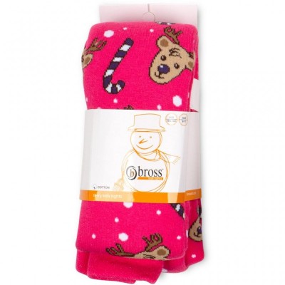 Колготки Bross з оленями (21386-1G-fucsia)